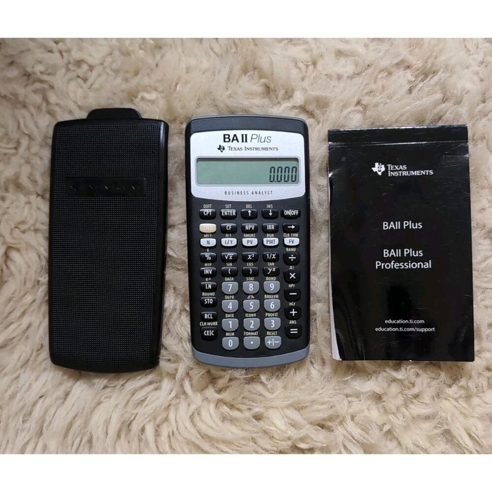 Texas Instruments BA II 2 Plus Professional Business Analyst Calculator + Manual